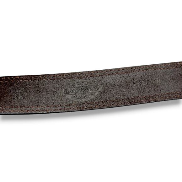 Dickies Men's 38MM Wide Bridle Leather Casual Belt Brown Workwear 11DI02F9 Work - Picture 3 of 4